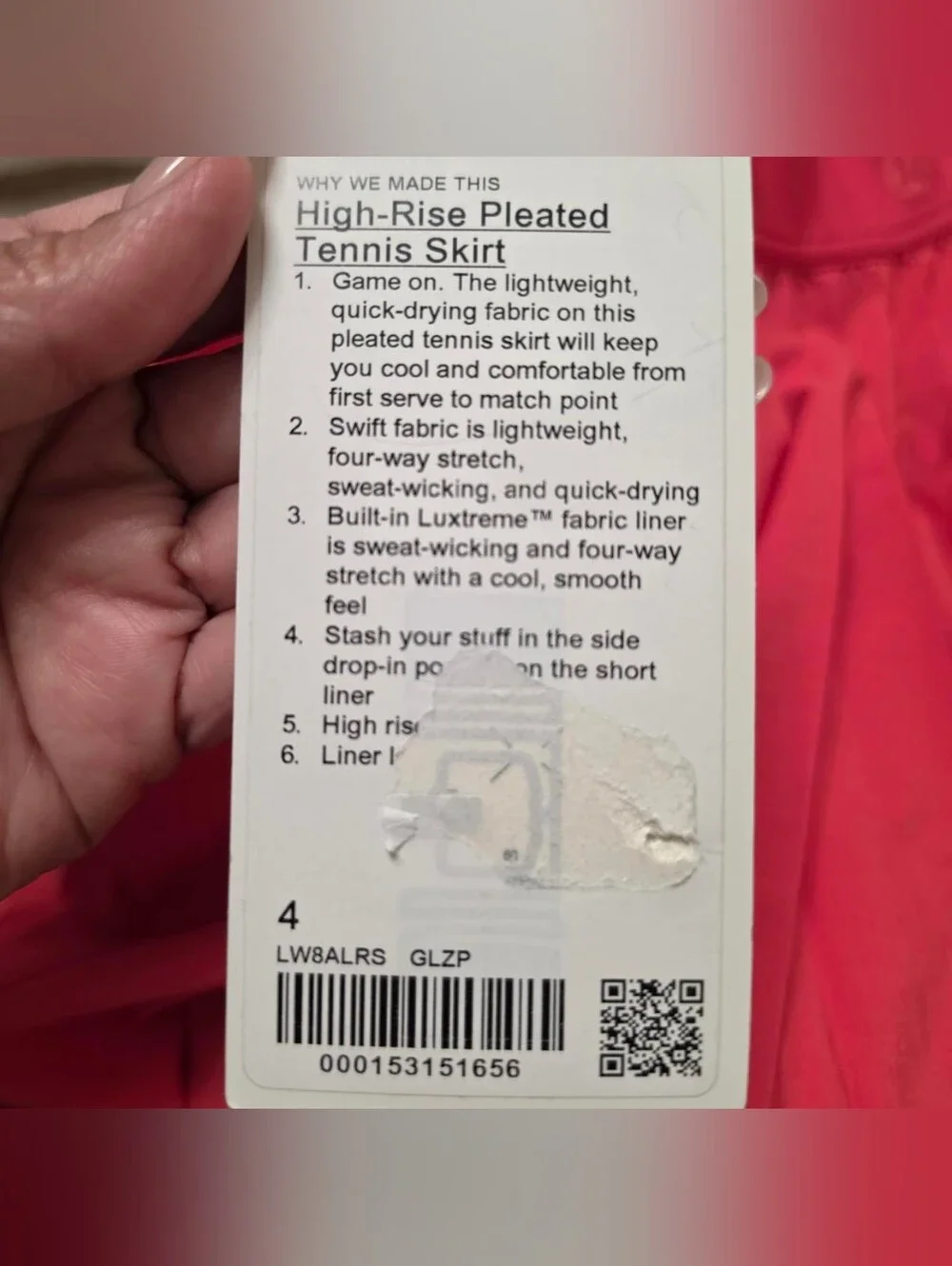 lululemon athletica Cherry Pink Pleated Skater Skirt